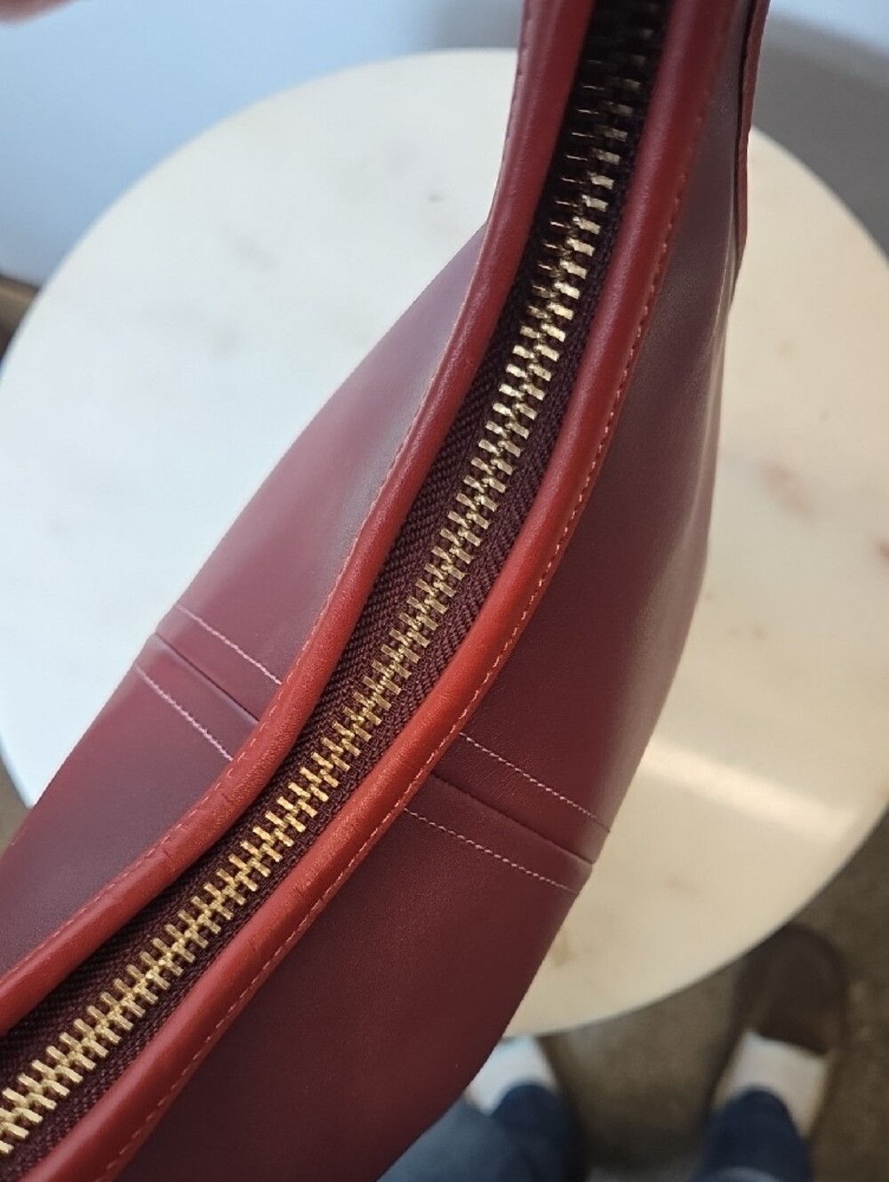 Coach Ergo Leather Shoulder Bag In Colorblock Oxblood/wine RARE - Picture 10 of 14